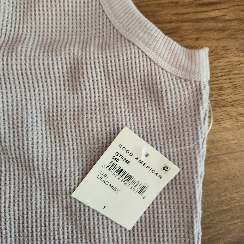 Good American Women's Lilac Mist Thermal 90s Tank Top - Picture 3 of 5